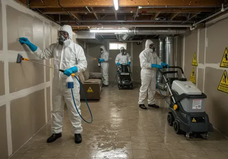 Basement Moisture Removal and Structural Drying process in Lincroft, NJ